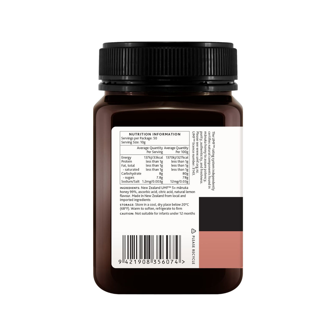 DownUnder Honey Manuka UMF5 Honey & Lemon 500g